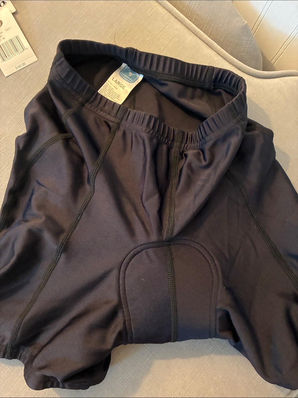 Women's Insport Black Padded Bike Shorts - Large